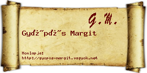 Gyöpös Margit névjegykártya